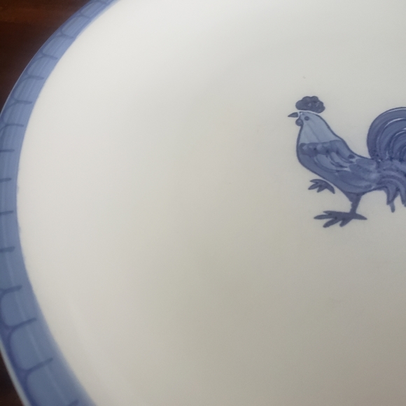 Folkcraft stoneware morning farm Tienshan rooster plates. - Picture 3 of 11